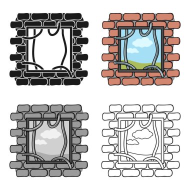 Prison escape icon in cartoon style isolated on white background. Crime symbol stock vector illustration. clipart