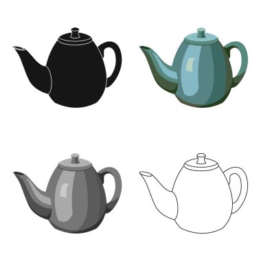 Çaydanlık simgesi beyaz arka plan üzerinde izole karikatür tarzı. İngiltere'de ülke sembol stok vektör çizim.