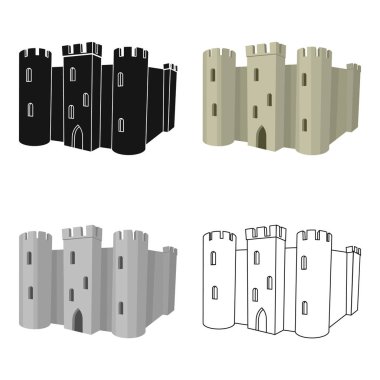 İngilizce kale simgesi beyaz arka plan üzerinde izole karikatür tarzı. İngiltere'de ülke sembol stok vektör çizim.