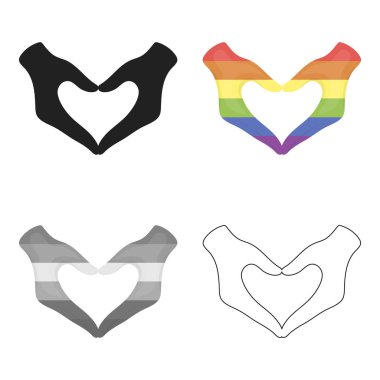 Eller simgesini karikatür. Tek gay ikonu üzerinden büyük azınlık, homoseksüel çizgi film.