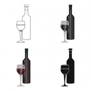 Beyaz arka plan üzerinde izole karikatür tarzı simgesini kırmızı şarap. Yunanistan sembol stok vektör çizim.