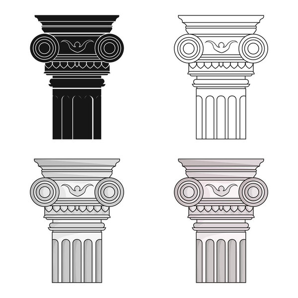 Иконка столбца в мультяшном стиле выделена на белом фоне. Векторная иллюстрация символов архитектора
.
