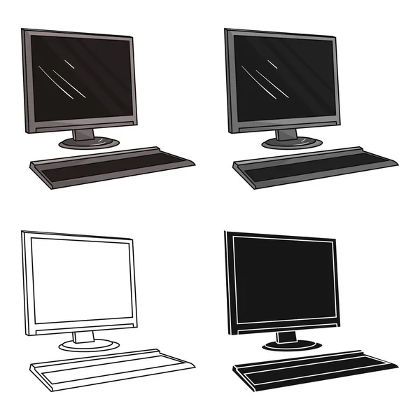 Computersymbol im Cartoon-Stil isoliert auf weißem Hintergrund. Architekt symbol aktienvektor illustration. — Stockvektor