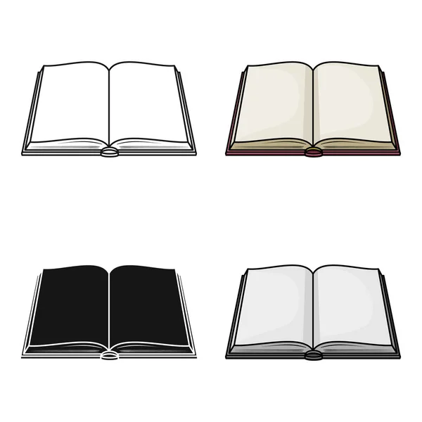 Geopende boek icoon in cartoon stijl geïsoleerd op een witte achtergrond. Boeken symbool voorraad vectorillustratie. — Stockvector