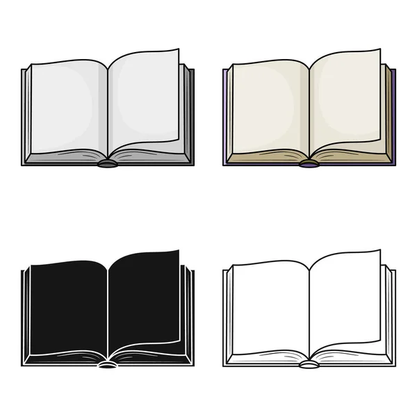 Icône de livre ouvert dans le style de dessin animé isolé sur fond blanc. Livre symbole illustration vectorielle de stock . — Image vectorielle