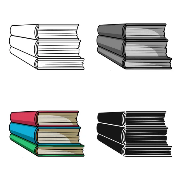 Bücherstapel im Cartoon-Stil isoliert auf weißem Hintergrund. Bücher Symbol Aktienvektor Illustration. — Stockvektor