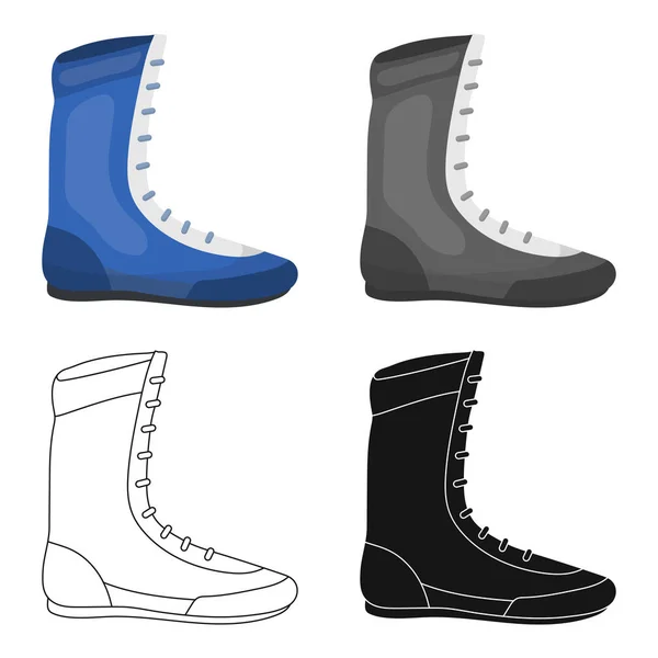 Icono de zapatos de boxeo en estilo de dibujos animados aislados sobre fondo blanco. Boxeo símbolo stock vector ilustración . — Archivo Imágenes Vectoriales