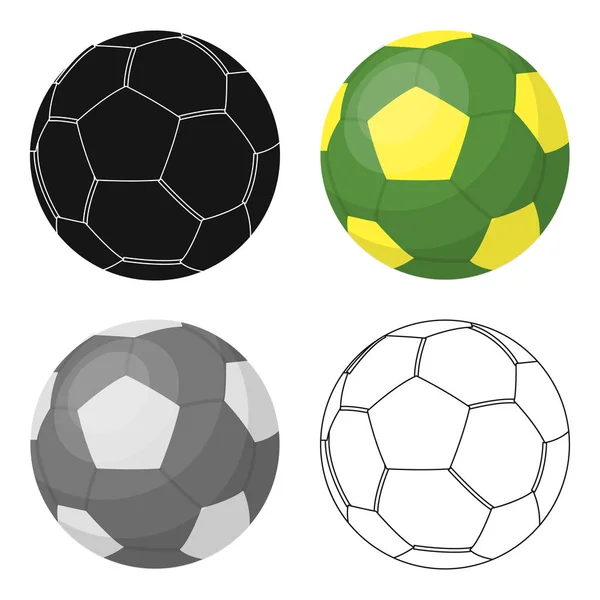 Icono de pelota de fútbol verde en estilo de dibujos animados aislado sobre fondo blanco. Brasil país símbolo stock vector ilustración . — Vector de stock
