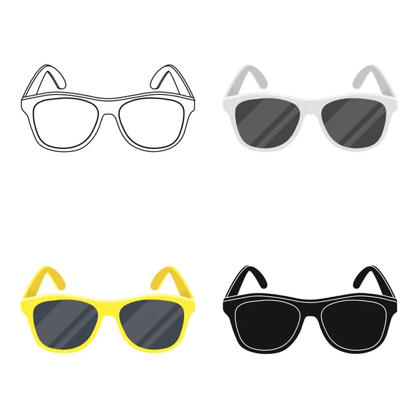 Icono de gafas de sol de moda amarillas en estilo de dibujos animados aislados sobre fondo blanco. Brasil país símbolo stock vector ilustración . — Archivo Imágenes Vectoriales