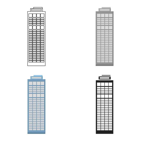 Grattacielo icona cartone animato. Icona dell'edificio unico dal cartone animato delle grandi infrastrutture cittadine . — Vettoriale Stock