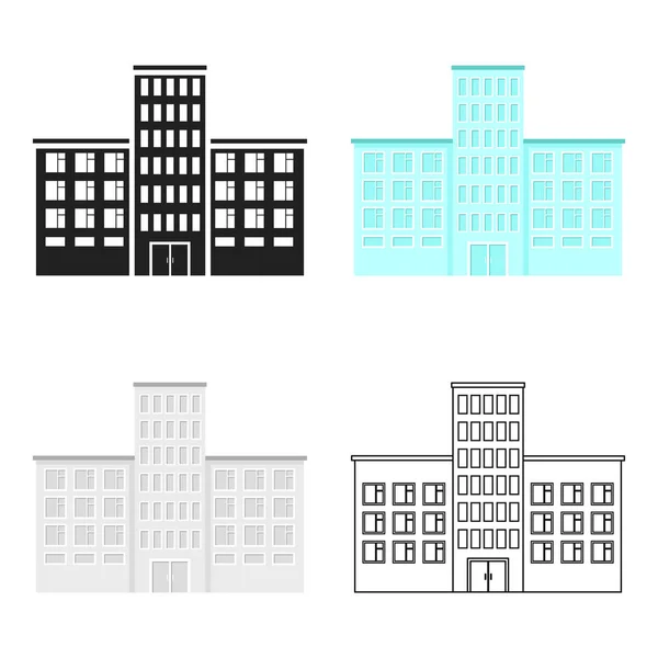 Icono del hospital de dibujos animados. Icono de edificio único de la caricatura de infraestructura de la gran ciudad . — Vector de stock