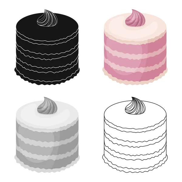 Иконка фиолетового торта в карикатурном стиле на белом фоне. Векторная иллюстрация символов тортов . — стоковый вектор