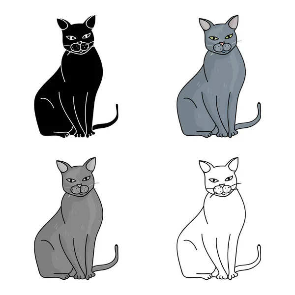 Icono de Chartreux en estilo de dibujos animados aislado sobre fondo blanco. Gato razas símbolo stock vector ilustración . — Archivo Imágenes Vectoriales