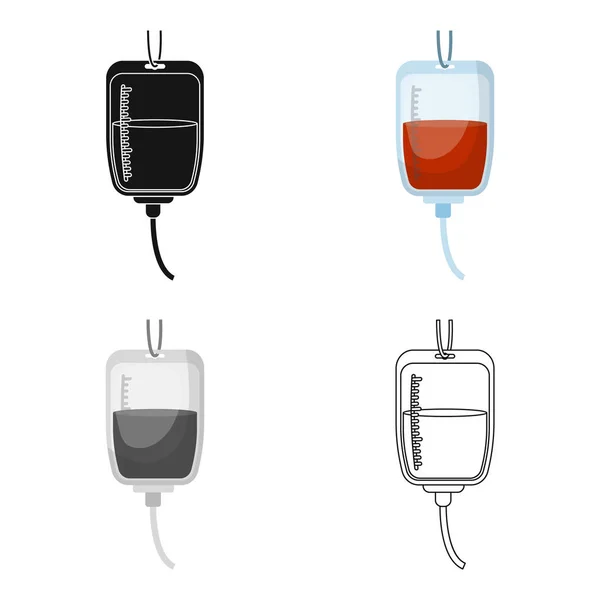 Icono de donación de sangre en estilo de dibujos animados aislado sobre fondo blanco. Caridad y donación símbolo stock vector ilustración . — Vector de stock
