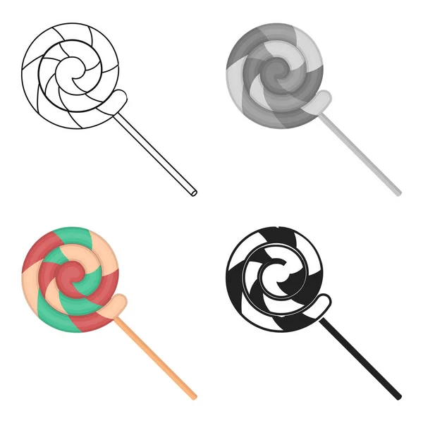 Lollipop pictogram in cartoon stijl geïsoleerd op een witte achtergrond. Circus symbool voorraad vectorillustratie. — Stockvector