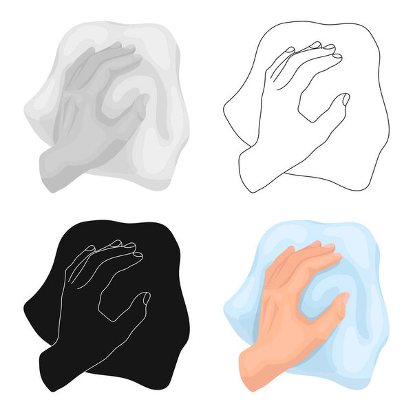 Очистка тряпичной иконой в карикатурном стиле на белом фоне. Очистка символа векторного рисунка
.