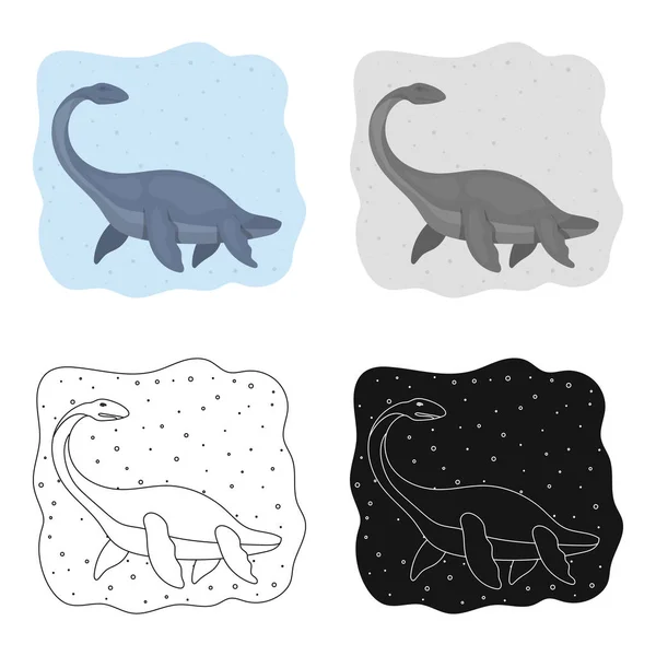 Moře dinosaura ikona v karikatuře stylu izolovaných na bílém pozadí. Dinosauři a prehistorický symbol akcií vektorové ilustrace. — Stockový vektor