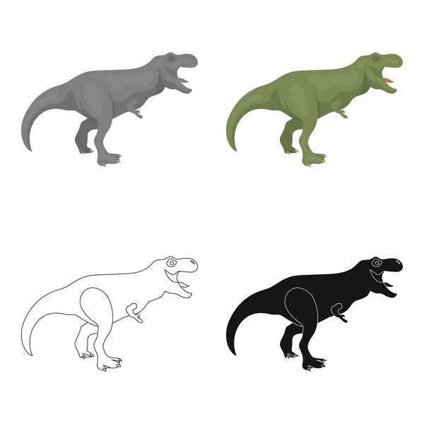 Dinosaurus Tyrannosaurus pictogram in cartoon stijl geïsoleerd op een witte achtergrond. Dinosaurussen en prehistorische symbool voorraad vectorillustratie. — Stockvector