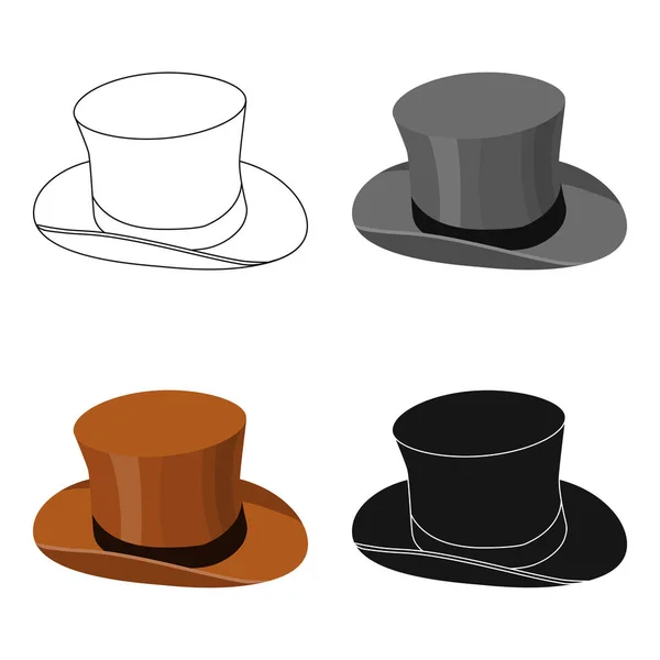 Top hat-ikonen i tecknad stil isolerad på vit bakgrund. England land symbol lager vektorillustration. — Stock vektor