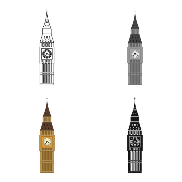 Big Ben значок у стиль мультфільму ізольовані на білому тлі. Англія країни символ векторної ілюстрації. — стоковий вектор