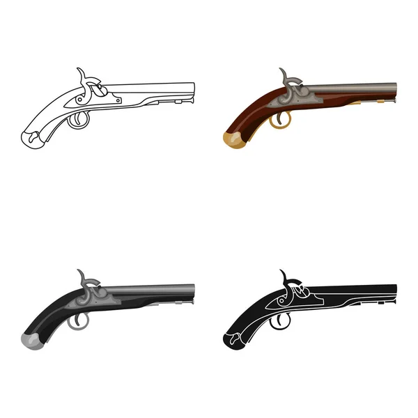 Pistol-ikonen i tecknad stil isolerad på vit bakgrund. England land symbol lager vektorillustration. — Stock vektor