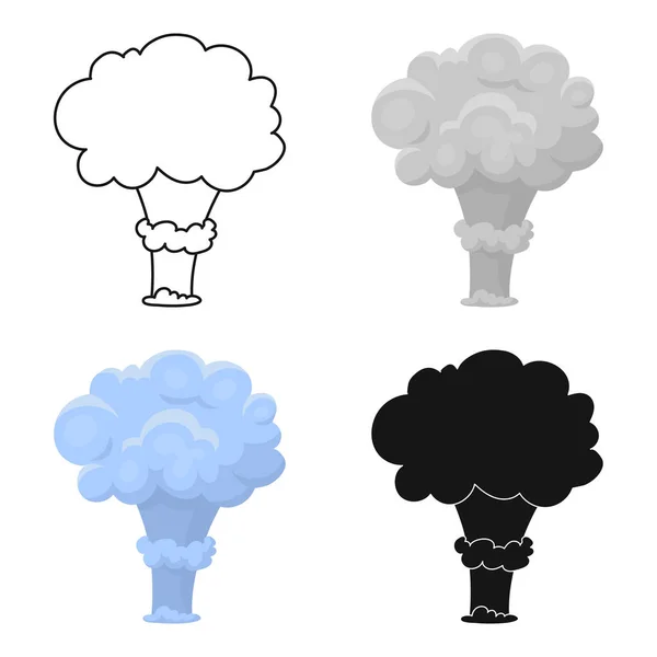 Jaderný výbuch ikona v karikatuře stylu izolovaných na bílém pozadí. Výbuchy symbol akcií vektorové ilustrace. — Stockový vektor