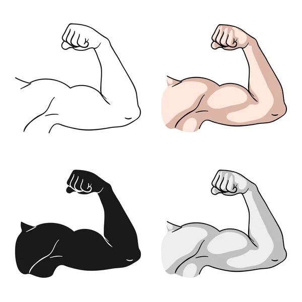 Biceps ikona v karikatuře stylu izolovaných na bílém pozadí. Sportovní a fitness symbol akcií vektorové ilustrace. — Stockový vektor