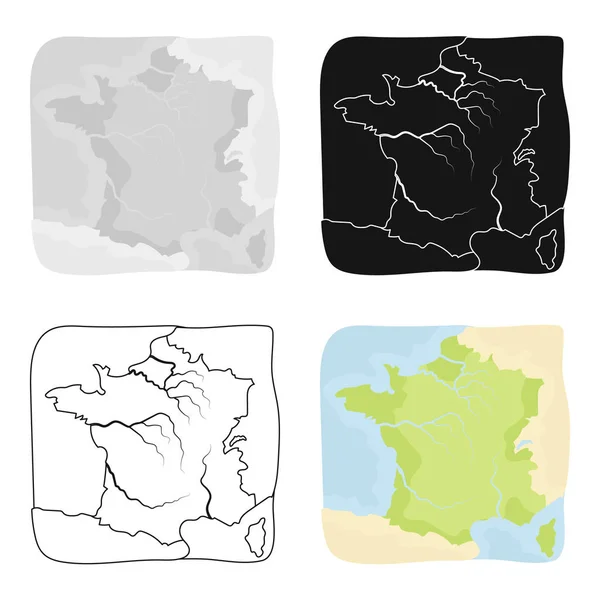 Fransa toprakları simgesi beyaz arka plan üzerinde izole karikatür tarzı. Fransa ülke sembol stok vektör çizim. — Stok Vektör