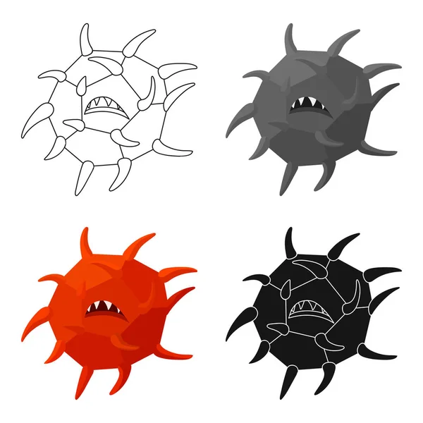 Computervirus-Symbol im Cartoon-Stil isoliert auf weißem Hintergrund. Hacker und Hacking Symbol Stock Vector Illustration. — Stockvektor