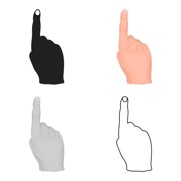 İşaret parmağı simgesi beyaz arka plan üzerinde izole karikatür tarzı kaldırdı. El hareketleri hisse senedi vektör çizim sembolü. — Stok Vektör