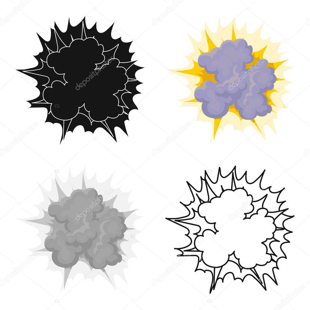 Explosion icon in cartoon design isolated on white background. Explosions symbol stock vector illustration.