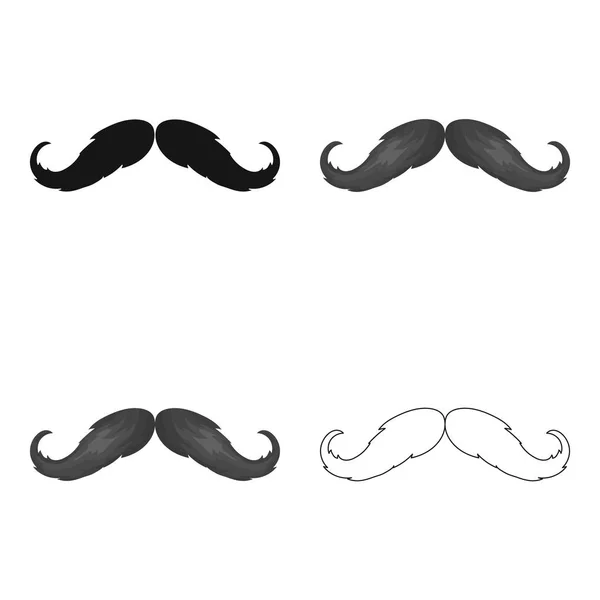 Hipster mustasch ikonen i tecknad stil isolerad på vit bakgrund. Hipster stil symbol lager vektorillustration. — Stock vektor