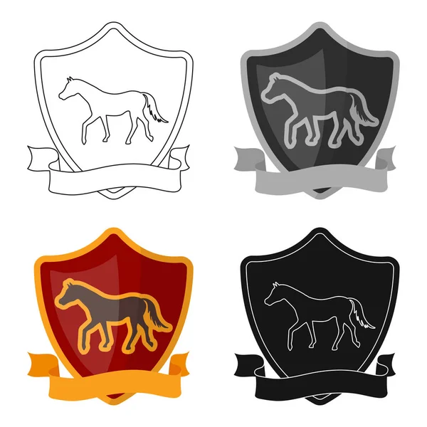 Equestrian blaze icon in cartoon style isolated on white background. Hippodrome and horse symbol stock vector illustration. — Stock Vector