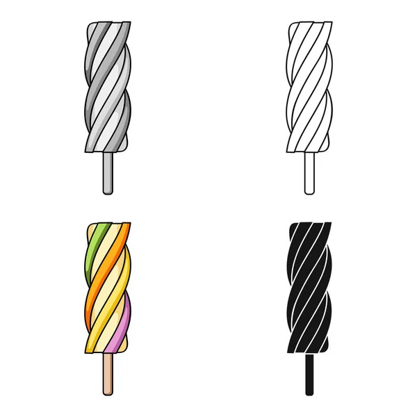 Ice lolly ikona v karikatuře stylu izolovaných na bílém pozadí. Ice cream symbol akcií vektorové ilustrace. — Stockový vektor