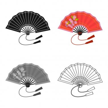 Beyaz arka plan üzerinde izole karikatür tarzı fan simge katlanır. Japonya sembol stok vektör çizim.