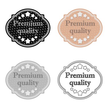 Premium Kalite simgesi beyaz arka plan üzerinde izole düz stilde. Etiket sembol stok vektör çizim.