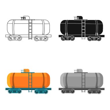 Petrol tankı araba simgesi beyaz arka plan üzerinde izole karikatür tarzı. Petrol sanayi sembol stok vektör çizim.