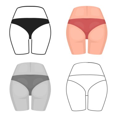 Kalça simgesi beyaz arka plan üzerinde izole karikatür tarzı. Vücut sembol stok vektör çizim parçası.