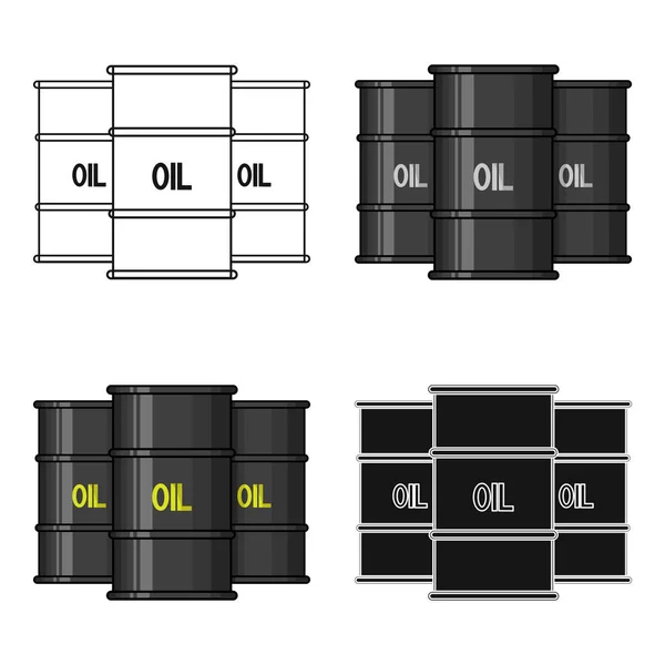 Icono de barril de petróleo en estilo de dibujos animados aislado sobre fondo blanco. Dinero y finanzas símbolo stock vector ilustración . — Vector de stock