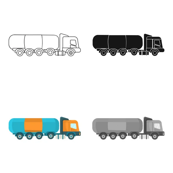 Olja tank trucker ikonen i tecknad stil isolerad på vit bakgrund. Olja industrin symbol lager vektorillustration. — Stock vektor