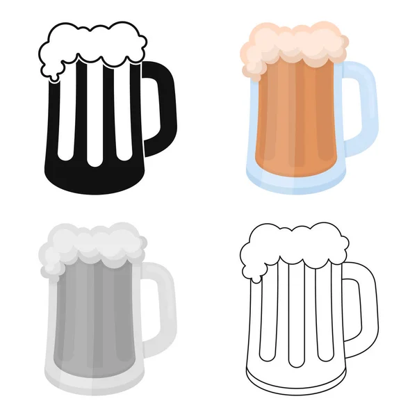 Öl mugg ikonen i tecknad stil isolerad på vit bakgrund. Oktoberfest symbol lager vektorillustration. — Stock vektor