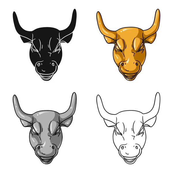 Gouden Charging Bull pictogram in cartoon stijl geïsoleerd op een witte achtergrond. Geld en Financiën symbool voorraad vectorillustratie. — Stockvector