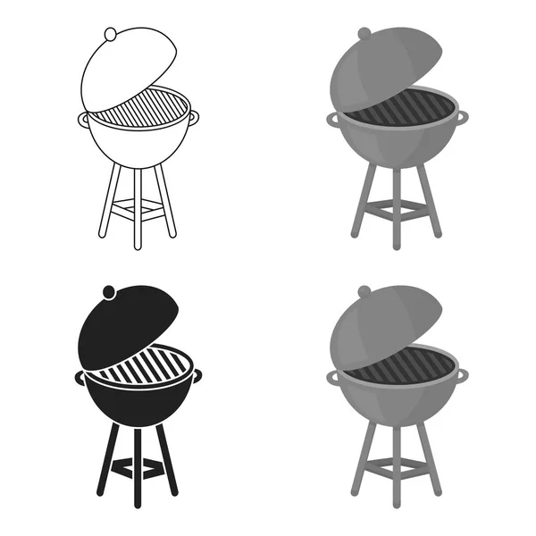 Icono de barbacoa en estilo de dibujos animados aislado sobre fondo blanco. Día patriota símbolo stock vector ilustración . — Vector de stock