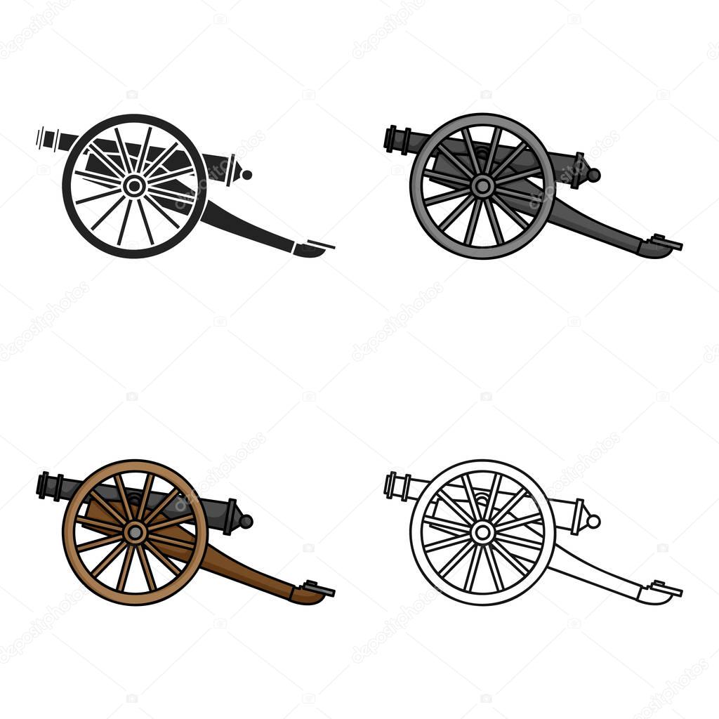 Cannon icon in cartoon style isolated on white background. Museum symbol vector illustration.