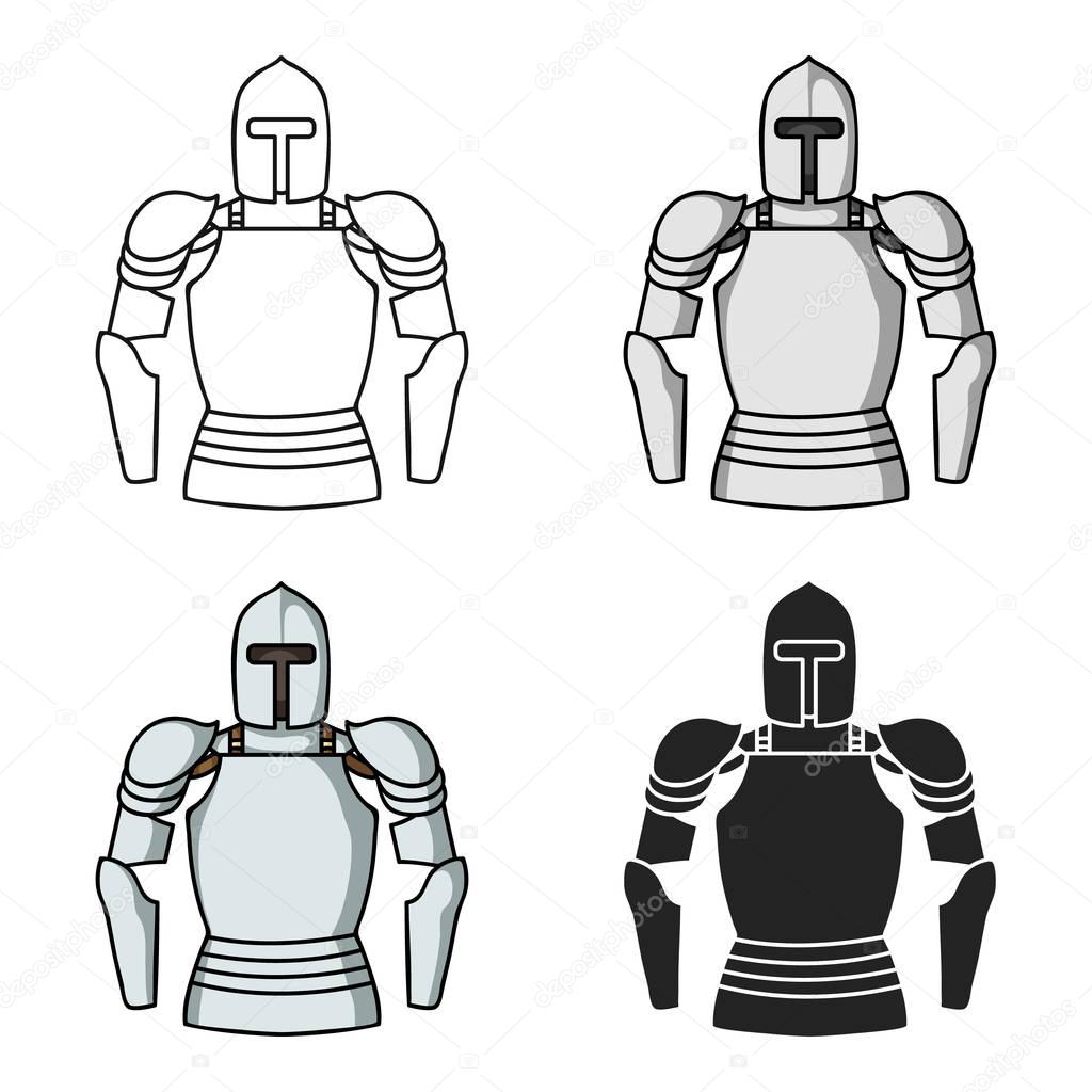 Plate armor icon in cartoon style isolated on white background. Museum symbol vector illustration.