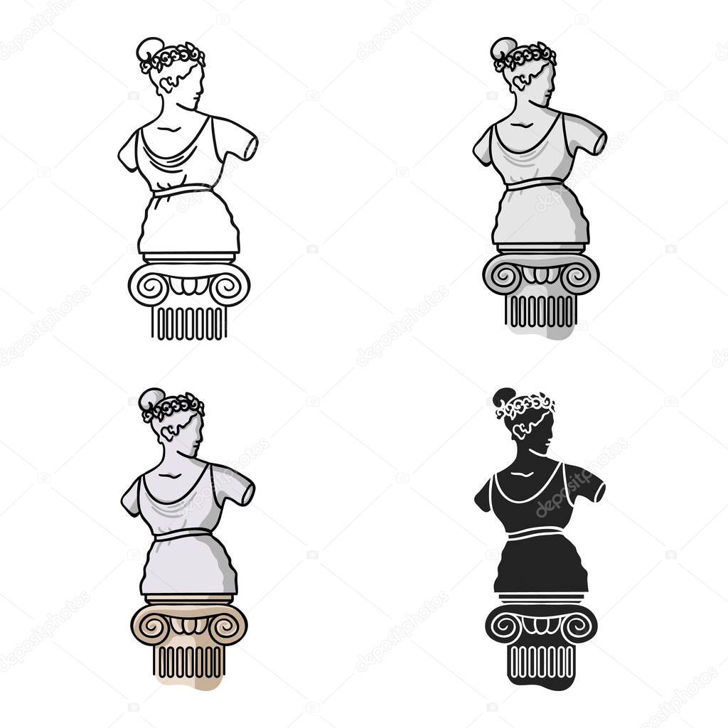 Statue icon in cartoon style isolated on white background. Museum symbol vector illustration.