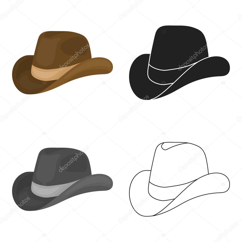 Cowboy hat icon in cartoon style isolated on white background. Patriot day symbol vector illustration.