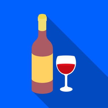 Düz stil beyaz arka plan üzerinde izole kırmızı şarap simgesini. Alkol sembol stok vektör çizim.