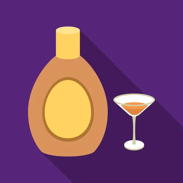 Icono de licor de chocolate en estilo plano aislado sobre fondo blanco. Alcohol símbolo stock vector ilustración . — Archivo Imágenes Vectoriales