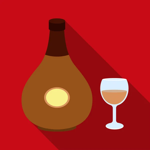 Icono de coñac en estilo plano aislado sobre fondo blanco. Alcohol símbolo stock vector ilustración . — Archivo Imágenes Vectoriales